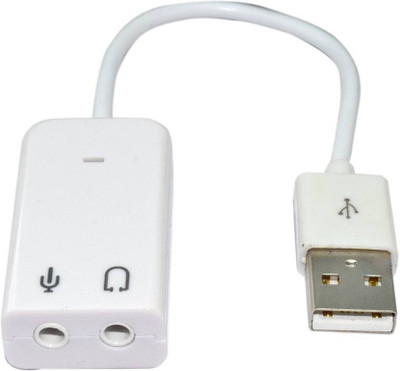 

CAPSLOCK 7.1 Channel USB External Sound Card Audio Adapter with Mic Headphone Adapter(White)