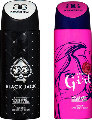 

AROCHEM BLACK JACK AND CHARMING DYNAMIC DEODORANT SPRAY COMBO Deodorant Spray - For Men & Women(200 ml, Pack of 2)