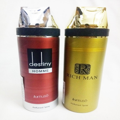 

LAMUSE DESTINY AND RICH MAN Perfume Body Spray - For Men(400 ml, Pack of 2)