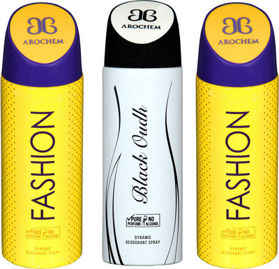 

arochem 1-1-7 DYNAMIC DEODORANT SPRAY FOR DYNAMIC NO ALCOHOL 3 PACK 200 ML Deodorant Spray - For Men & Women(600 ml, Pack of 3)