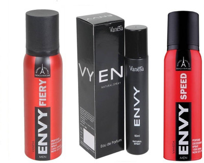 

Envy Fiery, Men 60 ml & Speed Deodorant Spray - For Men(300 ml, Pack of 3)