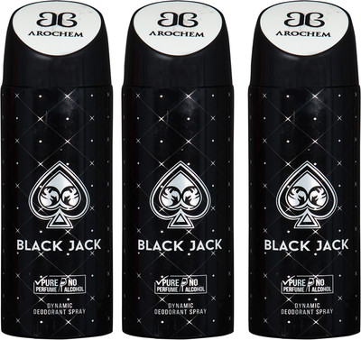

arochem BLACK JACK 3 PACK COMBO DYNAMIC DEODORANT SPRAY Deodorant Spray - For Men & Women(600 ml, Pack of 3)