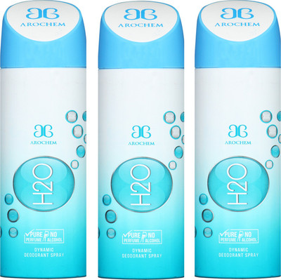 

arochem H2O 3 PACK COMBO DYNAMIC DEODORANT SPRAY Deodorant Spray - For Men & Women(600 ml, Pack of 3)