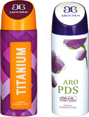 

AROCHEM TITANIUM AND ARO PDS DYNAMIC DEODORANT SPRAY COMBO Deodorant Spray - For Men & Women(200 ml, Pack of 2)