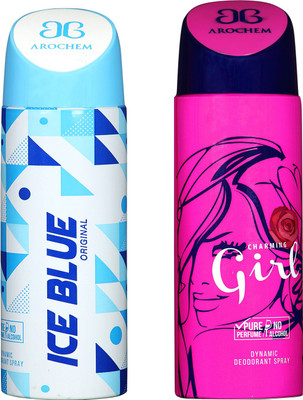 

arochem COMBO ICE BLUE & GIRL DYNAMIC DEODORANT SPRAY Body Spray - For Men & Women(400 ml, Pack of 2)