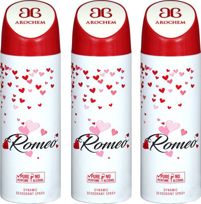 

arochem ROMEO 3 PACK COMBO DYNAMIC DEODORANT SPRAY Deodorant Spray - For Men & Women(600 ml, Pack of 3)