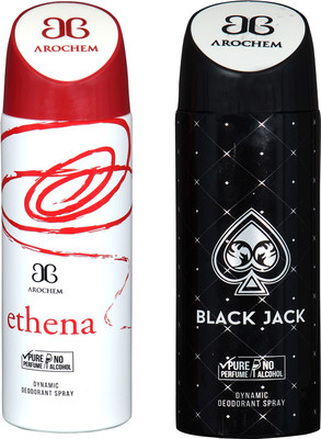 

AROCHEM ETHENA AND BLACK JACK DYNAMIC DEODORANT SPRAY COMBO Deodorant Spray - For Men & Women(200 ml, Pack of 2)