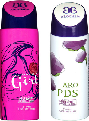 

arochem COMBO GIRL & ARO PDS DYNAMIC DEODORANT SPRAY Body Spray - For Men & Women(400 ml, Pack of 2)