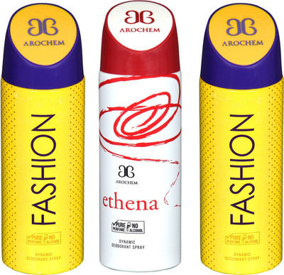 

arochem 1-1-5 DYNAMIC DEODORANT SPRAY FOR DYNAMIC NO ALCOHOL 3 PACK 200 ML Deodorant Spray - For Men & Women(600 ml, Pack of 3)