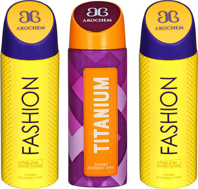 

arochem 1-1-3 DYNAMIC DEODORANT SPRAY FOR DYNAMIC NO ALCOHOL 3 PACK 200 ML Deodorant Spray - For Men & Women(600 ml, Pack of 3)