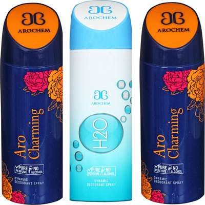 

Arochem Aro Charming & H2O Combo Pack Dynamic Deodorant Spray Deodorant Spray - For Men & Women(600 ml, Pack of 3)