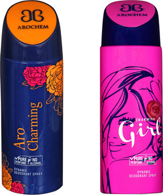 

AROCHEM ARO CHARMING AND CHARMING DYNAMIC DEODORANT SPRAY COMBO Deodorant Spray - For Men & Women(200 ml, Pack of 2)