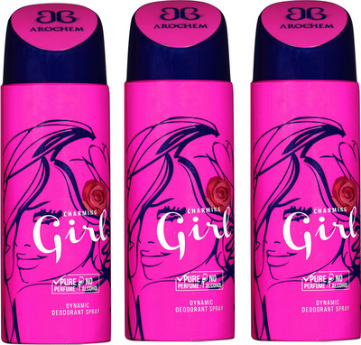 

arochem GIRL 3 PACK COMBO DYNAMIC DEODORANT SPRAY Deodorant Spray - For Women(600 ml, Pack of 3)