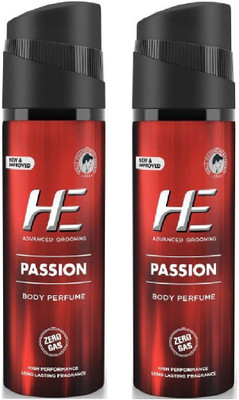 

HE PASSION Zero-Gas (Pack of 2) Body Perfume - 122 ml (For Men) Perfume Body Spray Perfume Body Spray - For Men(122 ml, Pack of 2)