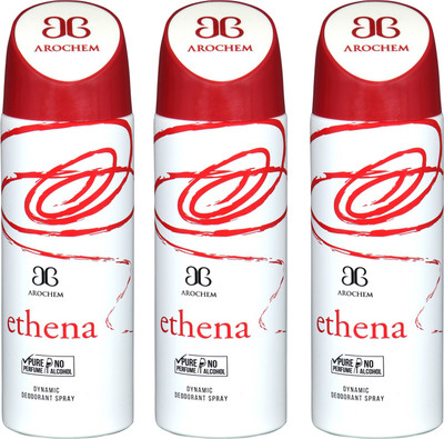 

arochem ETHENA 3 PACK COMBO DYNAMIC DEODORANT SPRAY Deodorant Spray - For Men & Women(600 ml, Pack of 3)