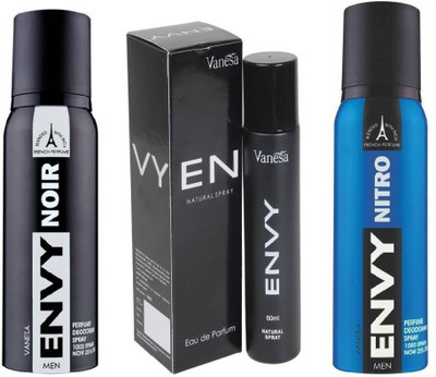 

envy NOIR, Men 60 ml & NITRO Deodorant Spray - For Men(60 ml, Pack of 3)