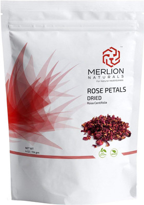 

Merlion Naturals Dried Red Rose Petals ( Rosa Centifolia ) | 100% Natural | Vegan | Non GMO - 114gm / 4 OZ(100 g)