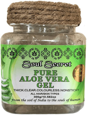 

SOUL SECRET PURE ALOE VERA GEL Clear, Thick and Colourless gel for all skin/hair types(300 g)