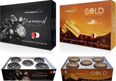 

Professional diamond + gold Facial kit, All type skin solution, unisex for fairness, suitable for all age, Sp. for all Human (500 + 500 G) 1000 g(Set of 2)
