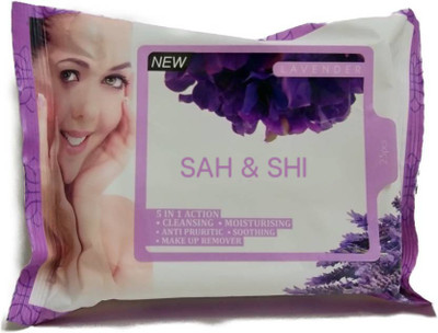 

Sah&Shi Clensing & Makeup Remover 5in1 Lavender Wipes(Pack of 25)