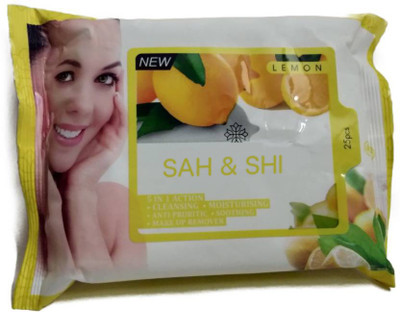 

Sah&Shi Clensing & Makeup Remover 5in1 Lemon Wipes(Pack of 25)