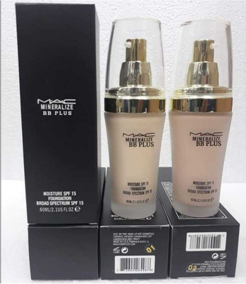 

MAC BB PLUS Imported Mineralize Moisture BROAD SPECTRUM FOUNDATION ( SPF 15 ) ALL SKIN TONE FOUNDATION (Set of 2) 60 ML Foundation(NATURAL)