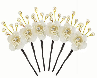 

Bueno Hair Bun Maker Accessories For Women – 6 Pcs Hair Pin (White) Hair Pin(White)