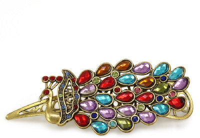 

Silverstoli Ladies Beautiful Designer Hair Clip - Peacock Design Hair Clip(Multicolor)