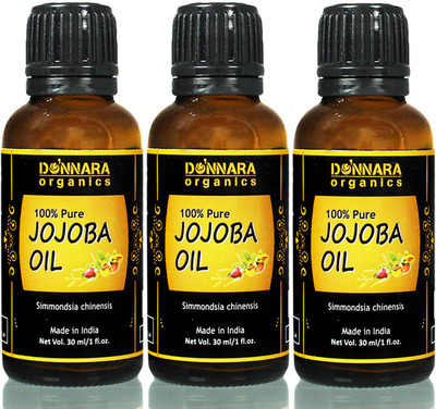 

Donnara Organics 100% Pure & Natural Jojoba oil Combo pack of 3 bottles of 30 ml(90 ml) Hair Oil(90 ml)