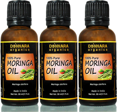 

Donnara Organics 100% Pure & Natural Moringa oil Combo pack of 3 bottles of 30 ml(90 ml) Hair Oil(90 ml)