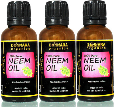 

Donnara Organics 100% Pure & Natural Neem oil Combo pack of 3 bottles of 30 ml(90 ml) Hair Oil(90 ml)