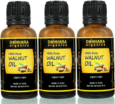 

Donnara Organics 100% Pure & Natural Walnut oil Combo pack of 3 bottles of 30 ml(90 ml) Hair Oil(90 ml)