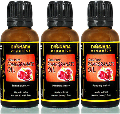

Donnara Organics 100% Pure & Natural Pomegranate oil Combo pack of 3 bottles of 30 ml(90 ml) Hair Oil(90 ml)