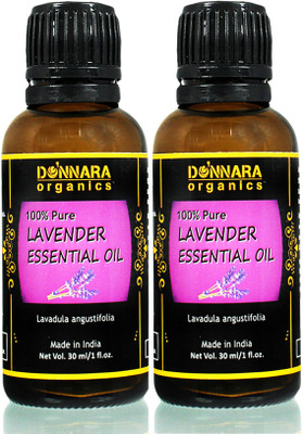 

Donnara Organics 100% Pure & Natural Lavender Essential oil Combo pack of 2 bottles of 30 ml(60 ml) Hair Oil(60 ml)