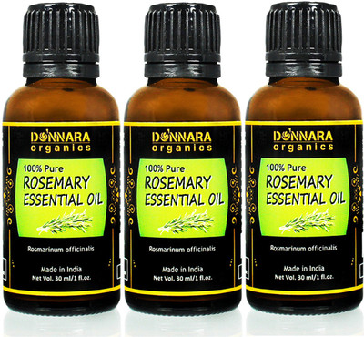 

Donnara Organics 100% Pure Rosemary Essential oil- Natural & Undiluted Combo pack of 3 bottles of 30 ml(90 ml)(90 ml)