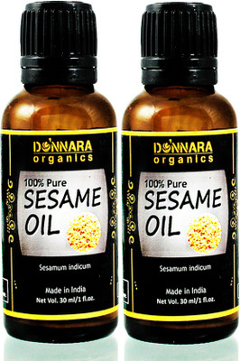 

Donnara Organics 100% Pure & Natural Sesame oil Combo pack of 2 bottles of 30 ml(60 ml) Hair Oil(60 ml)