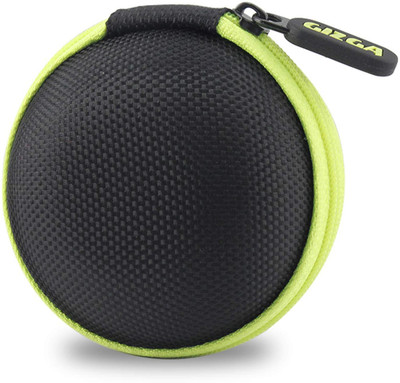 Gizga Essentials Nylon Zipper Headphone Case(Black, Green)