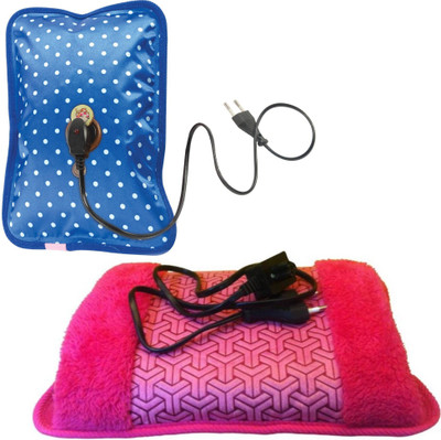 

OYD TX-009 Electric Heating Pad With Gel New Best Quality PACK OF 2 (Multicolor) Electric Fur and electric 1 L Hot Water Bag(Multicolor)