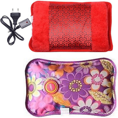 

OYD Original Pain Relief Electric Hot Water Bag Pack of 2 (Multicolor) Electric Velvet Fur and electric 1 L Hot Water Bag(Multicolor)