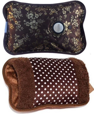 

OYD New Portable Electric Hot Water Bag Pack of 2 (Multicolor) Electric Velvet Fur and electric 1 L Hot Water Bag(Multicolor)