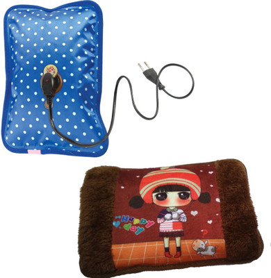 

OYD Electric Rechargeable Heating Pad For Body Pain Relief PACK OF 2 (Multicolor) Electric Fur and electric 1 L Hot Water Bag(Multicolor)