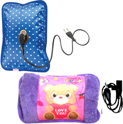 

OYD Extra Comfort Pack of 2 Electric Heating Pad with Gel (Multicolor) For all Type of Muscular/Joint Pain Electric Fur and electric 1 L Hot Water Bag(Multicolor)