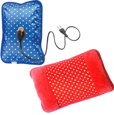 

OYD Combo Pack of 2 Electric Heating Pad With Gel (Multicolor) Electric Fur and electric 1 L Hot Water Bag(Multicolor)