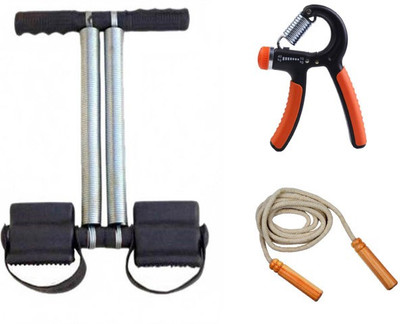 

Take Care DOUBLE SPRING TUMMY TRIMMER WITH HAND CLINCHER AND WOODEN SKIPPING ROPE Gym & Fitness Kit