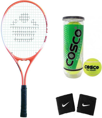 

Cosco Drive 25 ( Junior Size ) Tennis Racquet ( Color on Availability) with Tennis Ball " All Court " 2 Band ( Color on Availability) Tennis Kit