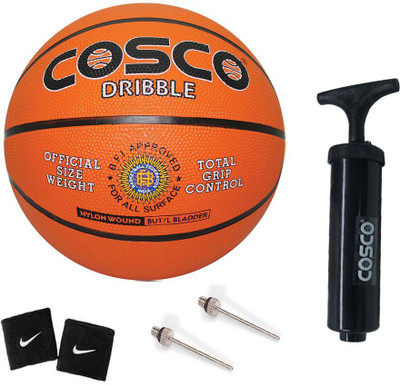

Cosco Dribble Basketball ( Size-6 ) With Basketball Pump, 2 Band Basketball Kit