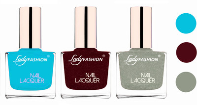 

Lady Fashion Extra Shine Extra Long Stay Chip Resistant Nail Polish (Set Of 3) Sky Blue,Maroon,Grey(Pack of 3)