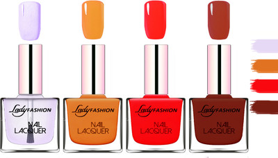 

Lady Fashion Extra Shine Extra Long Stay Chip Resistant Nail Polish Top Coat,Nude,Juice Red,Coffee(Pack of 4)