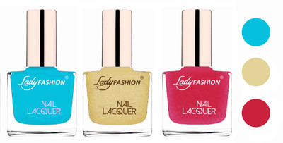 

Lady Fashion Extra Shine Extra Long Stay Chip Resistant Nail Polish (Set Of 3) Sky Blue,Mettalic Gold,Mettalic Pink(Pack of 3)