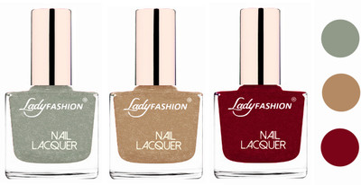 

Lady Fashion Extra Shine Extra Long Stay Chip Resistant Nail Polish (Set Of 3) Grey,Beach Nude,Pink(Pack of 3)